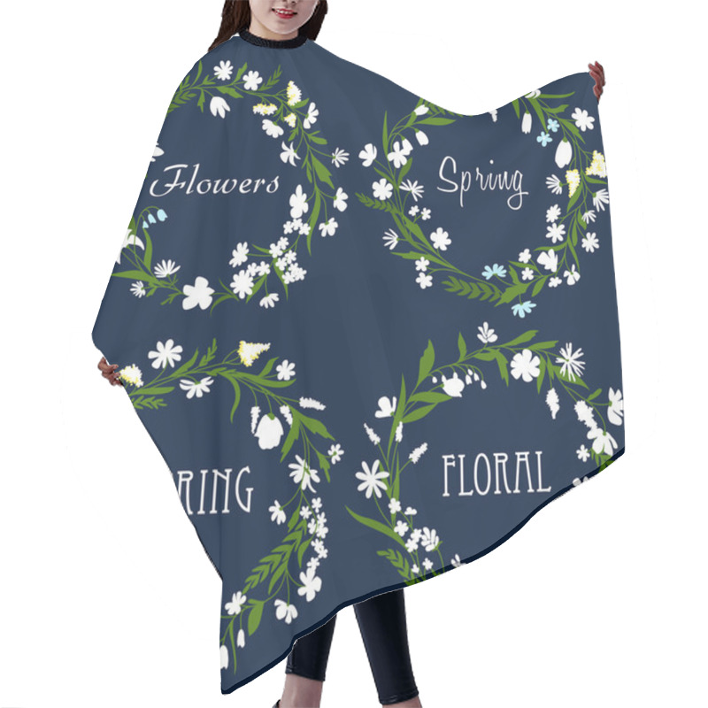 Personality  Set Of Pretty Spring Floral Wreaths Hair Cutting Cape