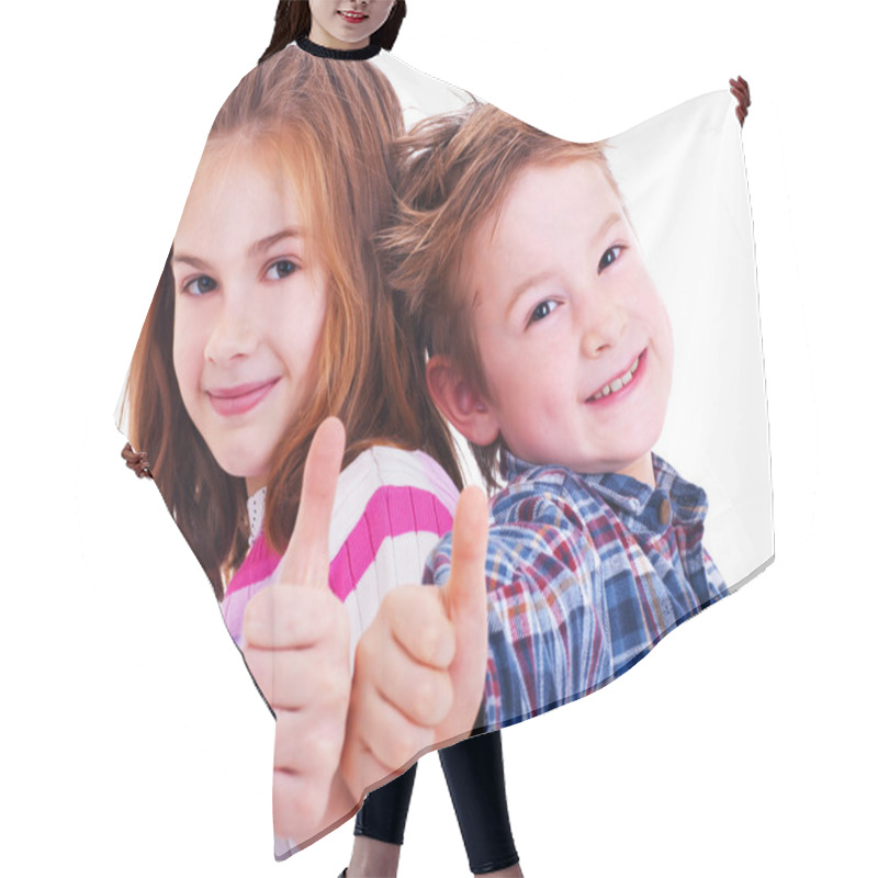 Personality  Happy Boy And Girl Thumbs Up Hair Cutting Cape