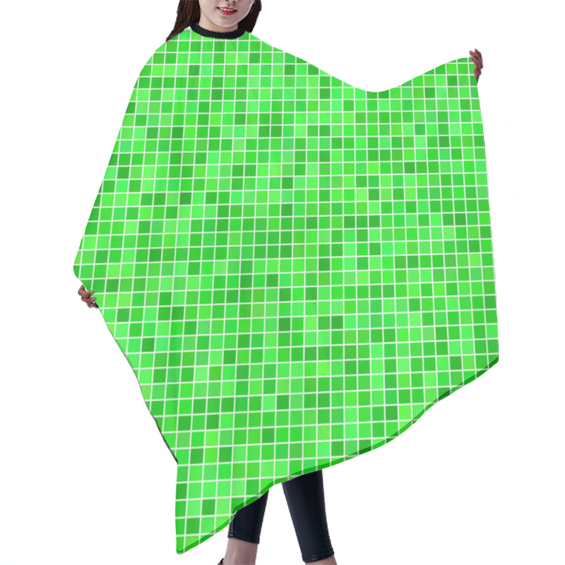 Personality  Green Square Pixel Mosaic Background Hair Cutting Cape