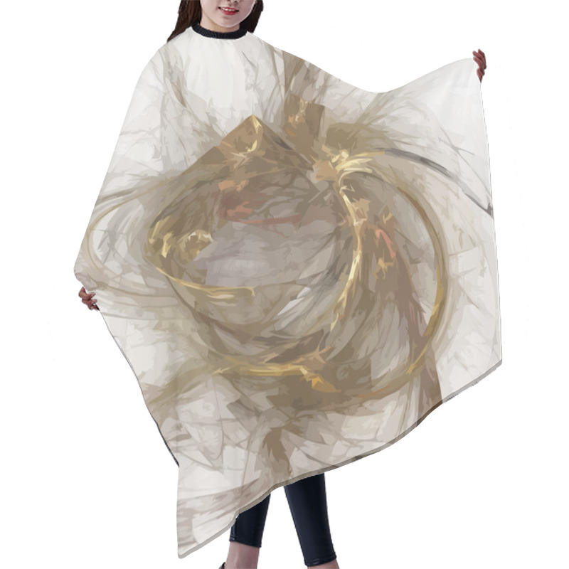 Personality  Vector Illustration Of Digital Fractal Hair Cutting Cape