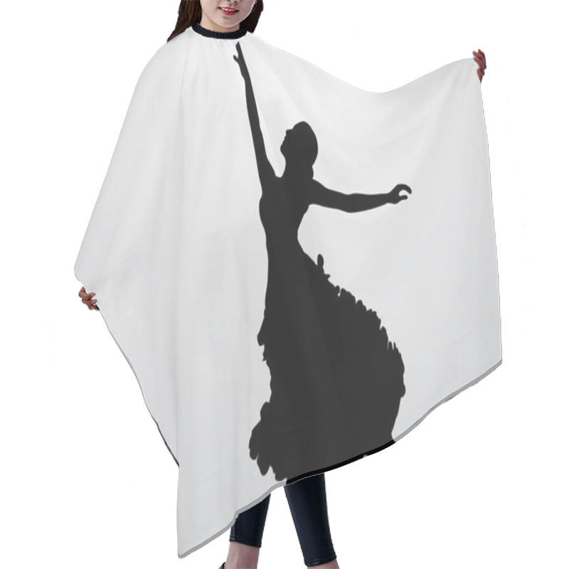 Personality  Silhouette Of A Dancing Girl. Dancer Woman. Hair Cutting Cape