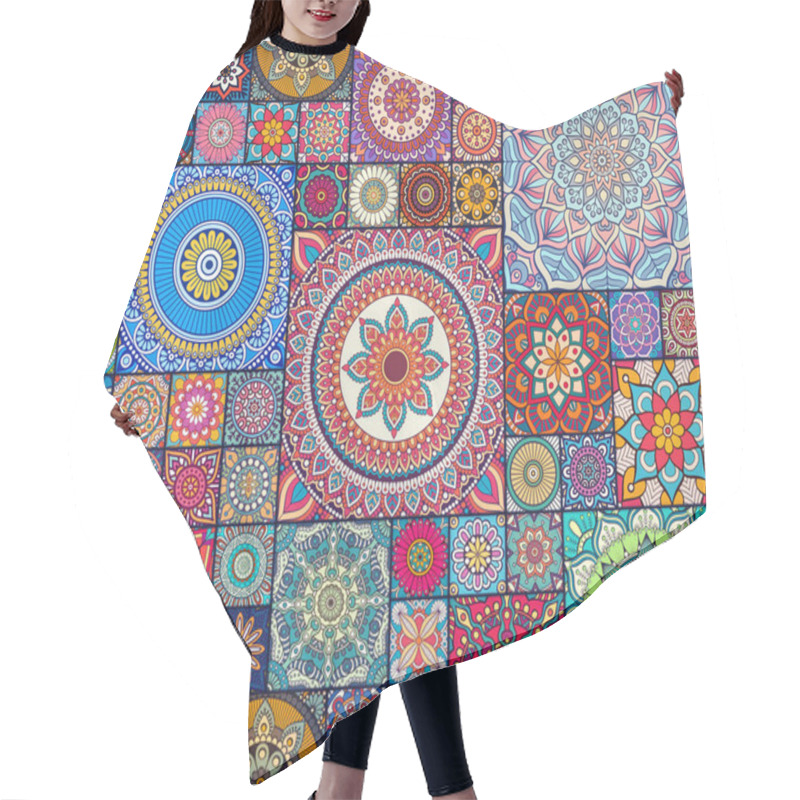 Personality  Ethnic Floral Seamless Pattern Hair Cutting Cape