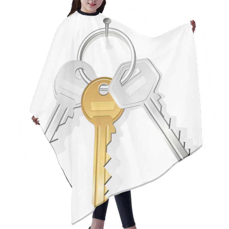 Personality  Keys Hanging On Nail Hair Cutting Cape