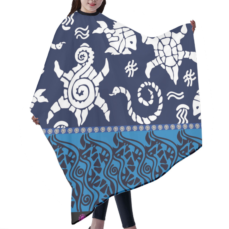 Personality  Abstract Vector Pattern Inspired By Maori Tattoo Art. Hair Cutting Cape