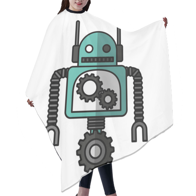 Personality  Electric Robot Avatar Character Hair Cutting Cape