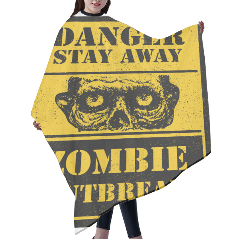 Personality  Zombie. Warning Sign. Hand Drawn. Vector Illustration Eps8 Hair Cutting Cape