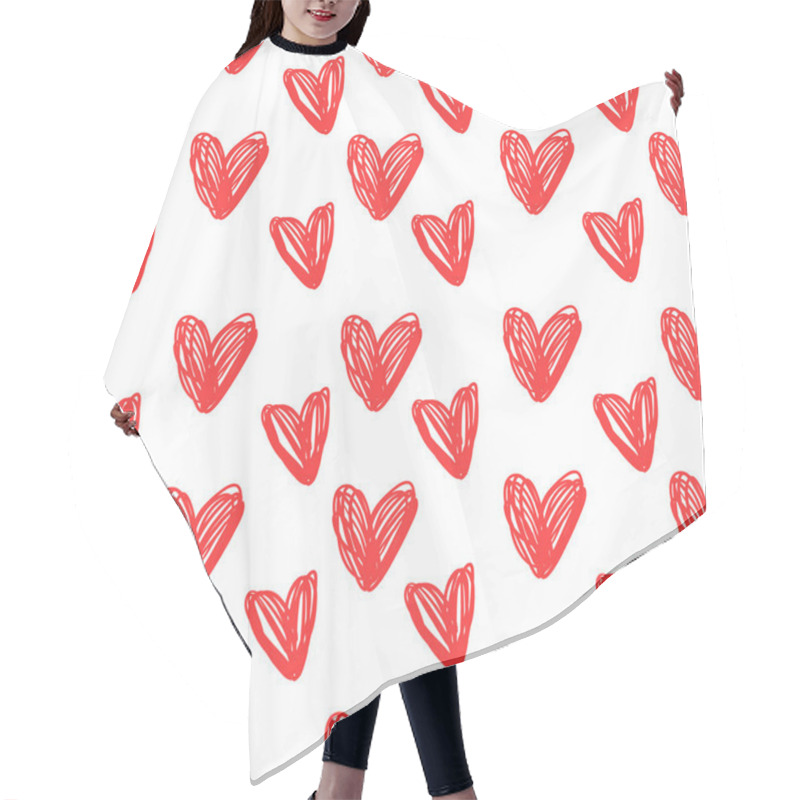 Personality  Red Hearts Background Hair Cutting Cape