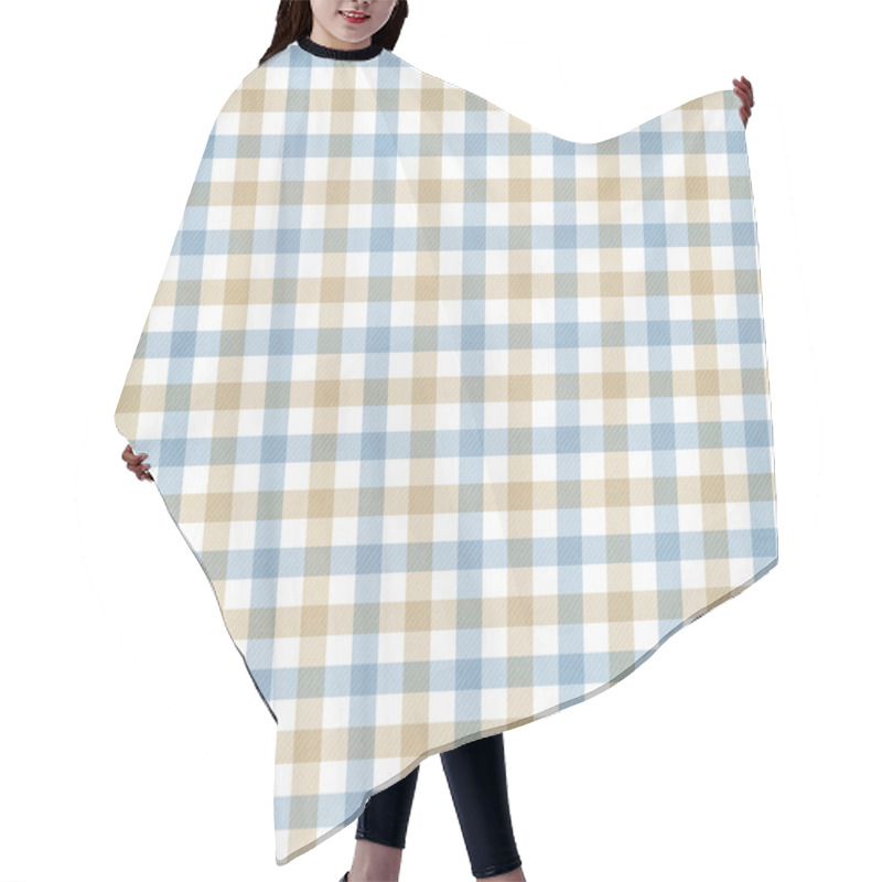 Personality  Textile Plaid Background In Beige, Blue, White  Hair Cutting Cape