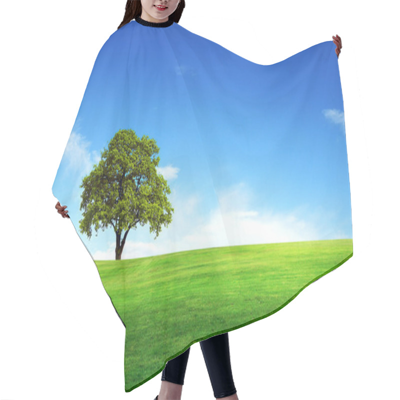 Personality  Field,tree And Blue Sky Hair Cutting Cape