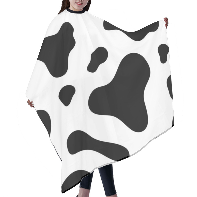 Personality  Animal Background, Cows, Spots, Cow Texture, Mammals. The Cow Background Is Black And White In A Flat Style. Hair Cutting Cape