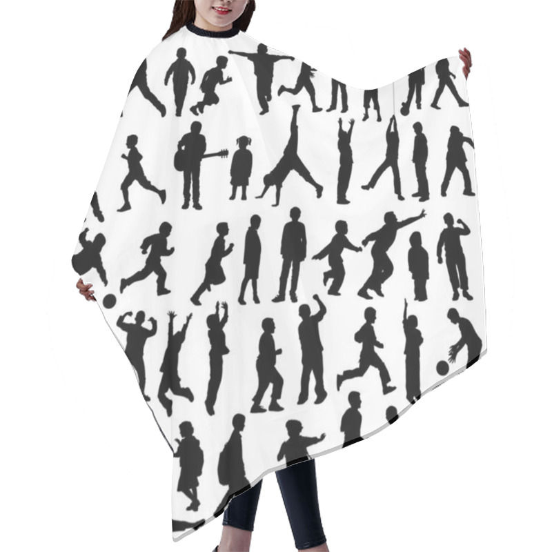 Personality  Silhouettes Of Children Hair Cutting Cape