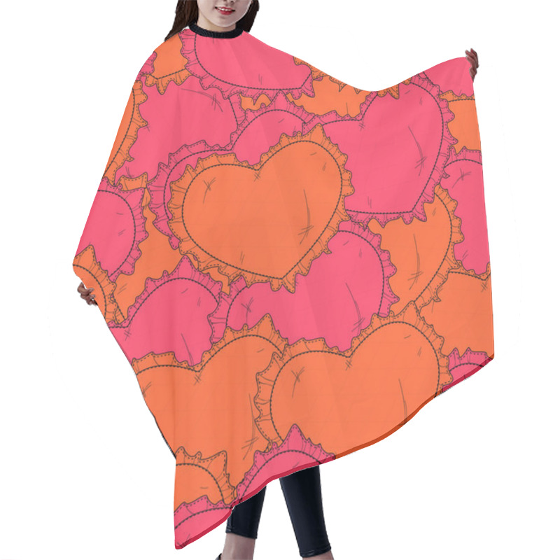 Personality  Valentine's Day Background With Hearts. Hair Cutting Cape