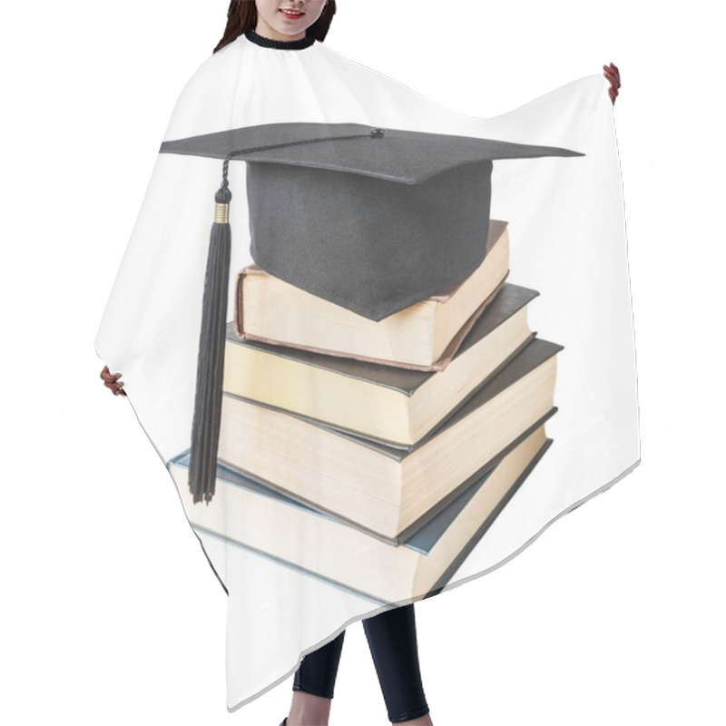 Personality  Graduate Hatand Books Hair Cutting Cape