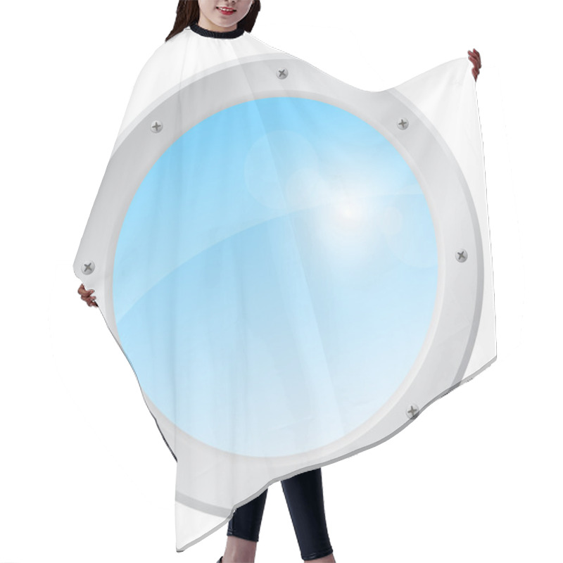 Personality  Porthole Of An Jet Airplane With A Sunny Sky Hair Cutting Cape