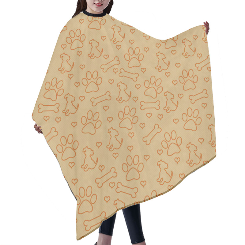 Personality  Orange Doggy Tile Pattern Repeat Background Hair Cutting Cape