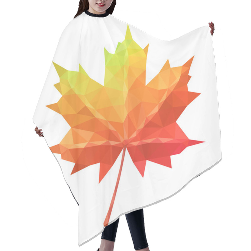 Personality  Low Poly Vector Maple Leaf Geometric Pattern Hair Cutting Cape