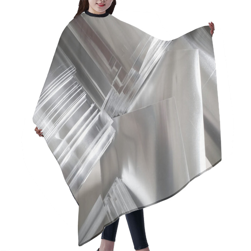 Personality  Industrial Aluminum Metal Pile. Small Pieces Hair Cutting Cape