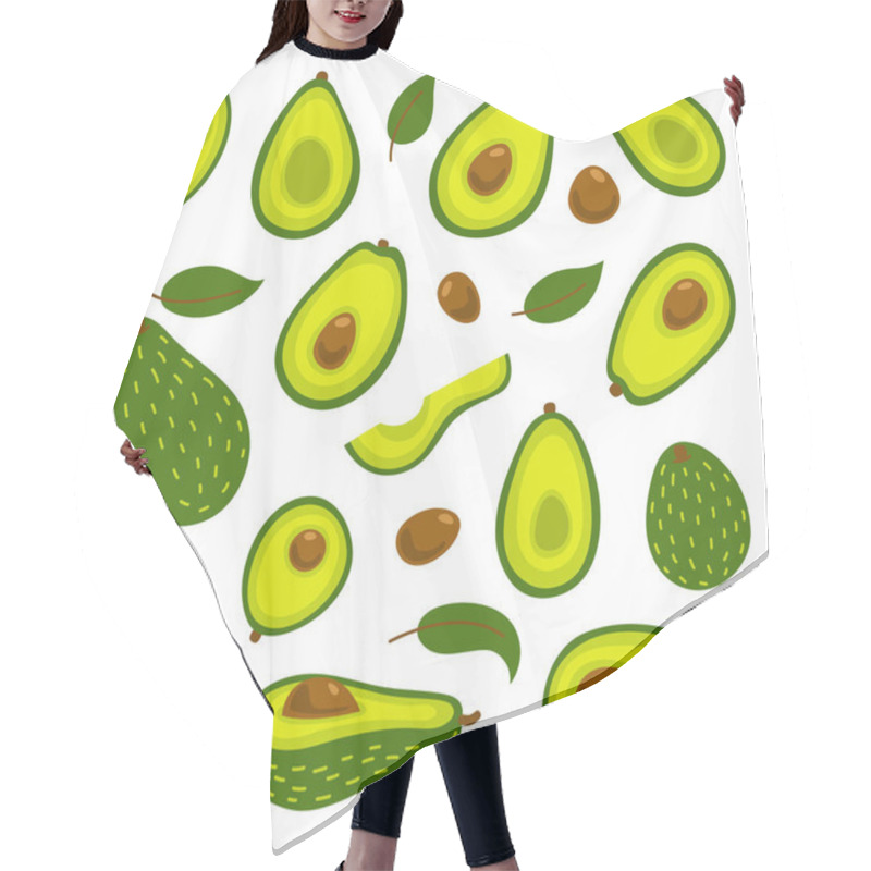 Personality  Cooking With Avocados Vector Illustration Set. Whole Avocado And Cut Slices Isolated On White Background Hair Cutting Cape