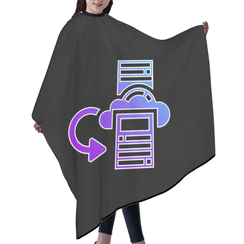 Personality  Backup Blue Gradient Vector Icon Hair Cutting Cape