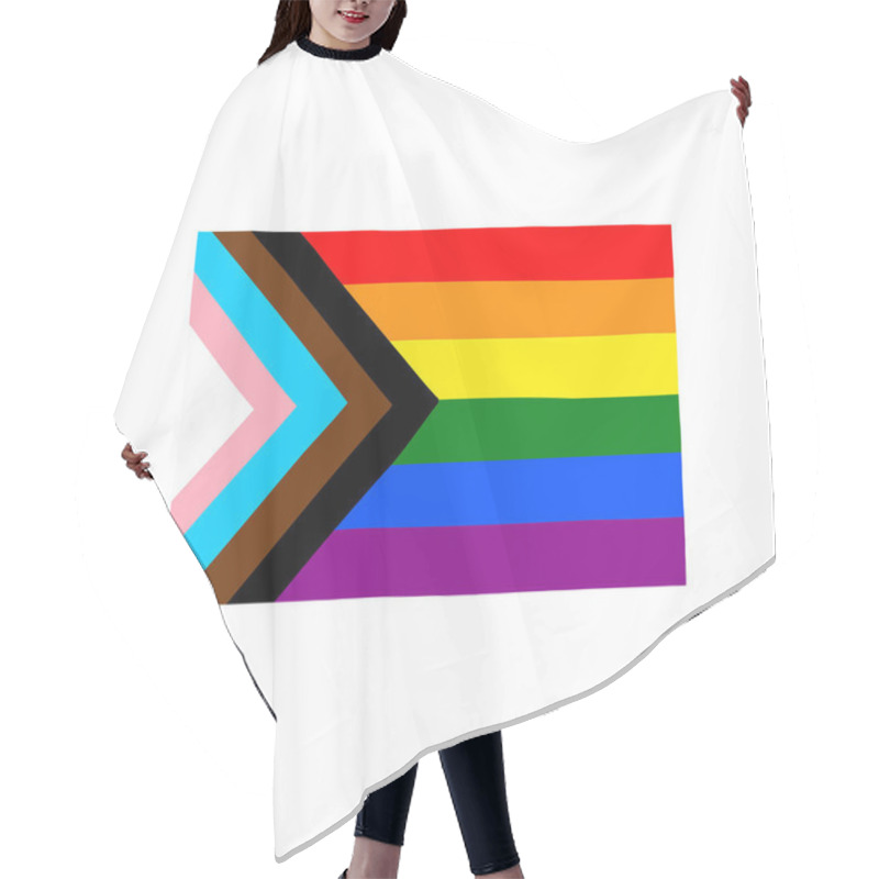 Personality  Progress Pride Flag Doodle Icon, Vector Illustration Hair Cutting Cape