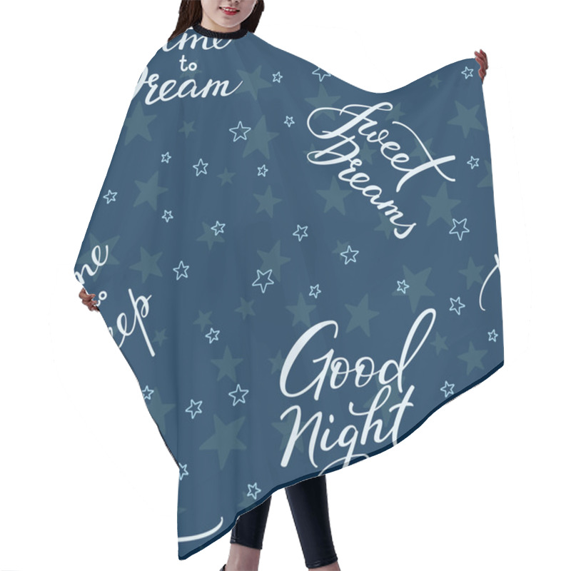 Personality  Good Night Lettering Seamless Pattern Hair Cutting Cape