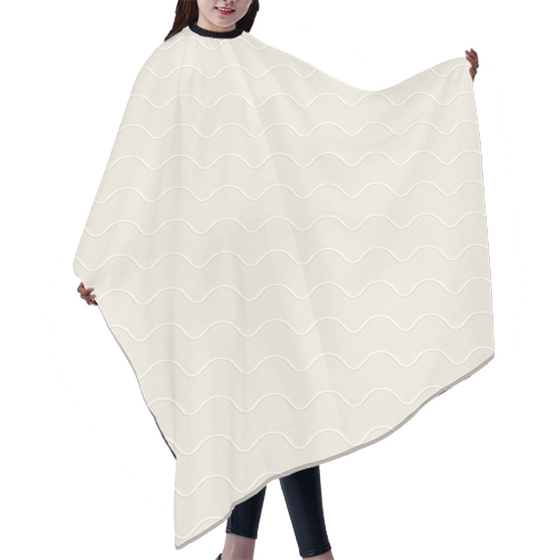 Personality  White Wavy Pattern Hair Cutting Cape