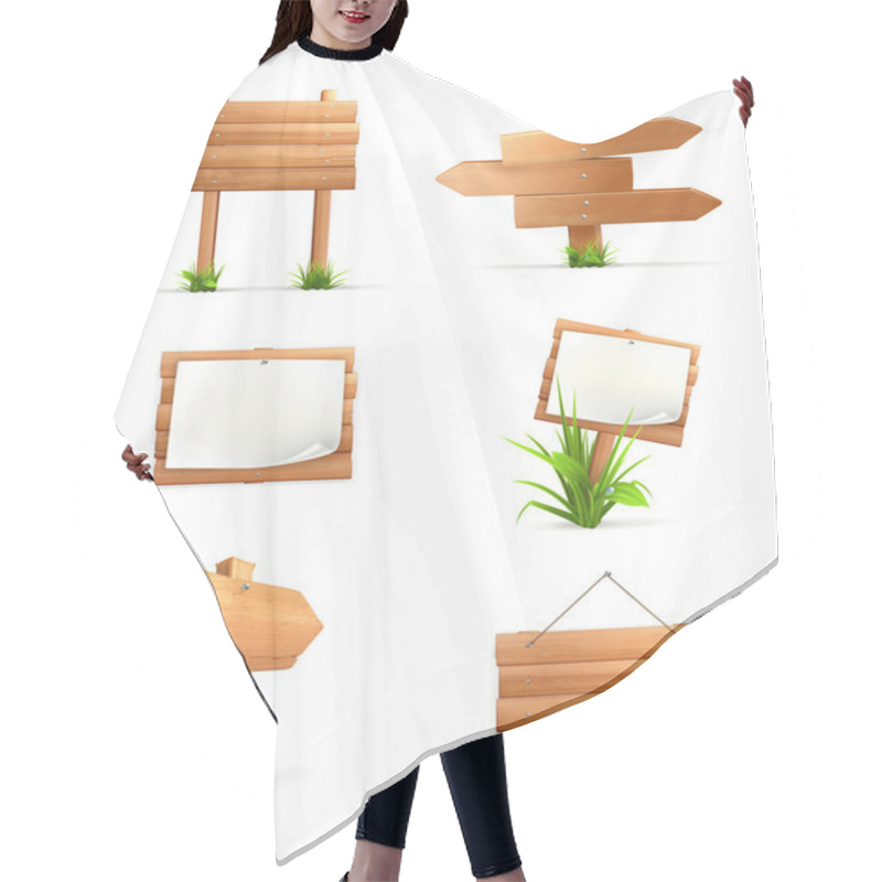 Personality  Wooden Signs Set Hair Cutting Cape