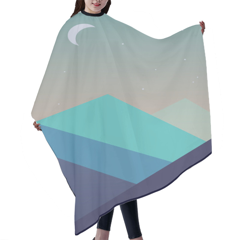 Personality  Flat Simple Landscape Background. Hair Cutting Cape