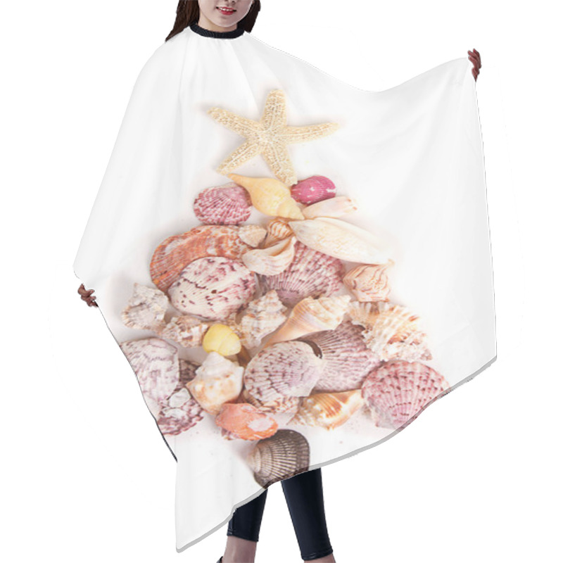 Personality  Sea Shells Shaped As A Christmas Tree Hair Cutting Cape