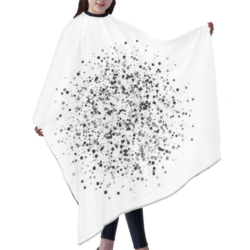 Personality  Scattered Dense Balck Dots. Dark Points Dispersion Hair Cutting Cape