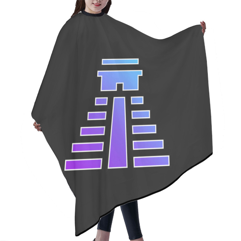 Personality  Aztec Pyramid Blue Gradient Vector Icon Hair Cutting Cape