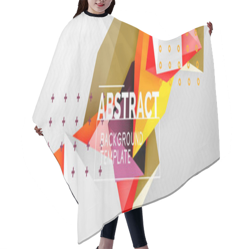 Personality  3d Polygonal Shape Geometric Background, Triangular Modern Abstract Composition Hair Cutting Cape