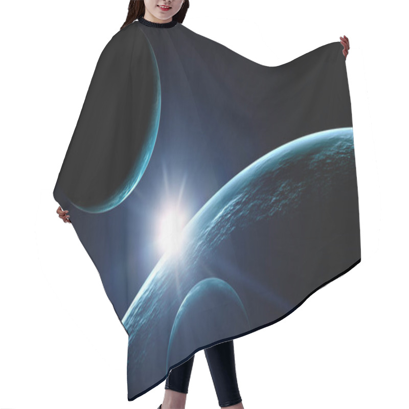 Personality  Image Of Outer Space. . Mixed Media Hair Cutting Cape