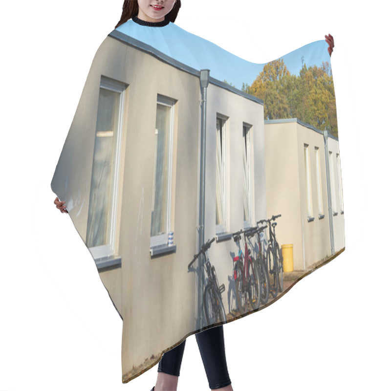 Personality  Emergency Accommodation For Refugees At The Edge Of The City Of Magdeburg In Germany Hair Cutting Cape