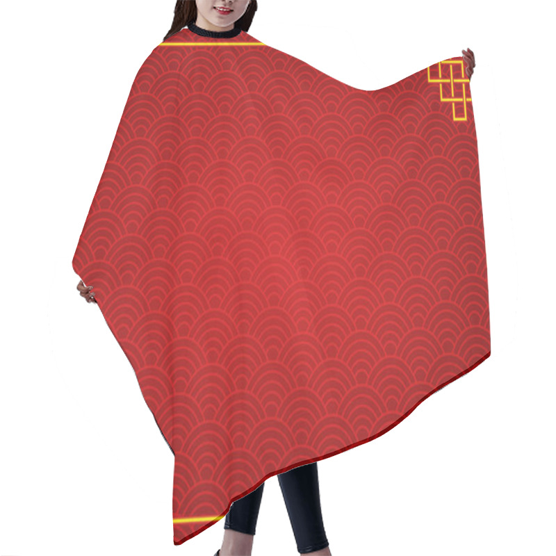 Personality  Seamless Wavy Pattern With Frame And Copy Space.  Hair Cutting Cape