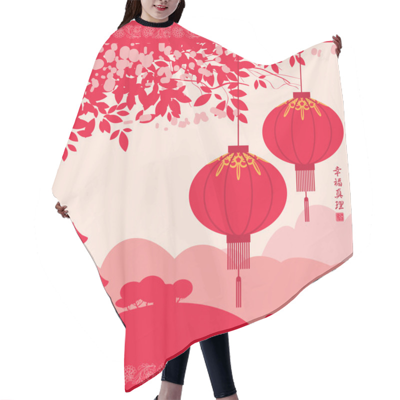 Personality  China Landscape Hair Cutting Cape