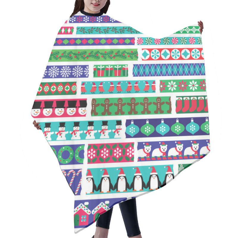 Personality  Christmas Washi Tape Clipart Hair Cutting Cape