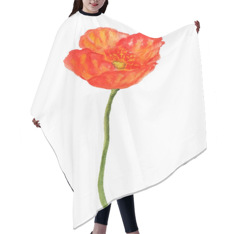 Personality  Orange Poppy Flower Hair Cutting Cape