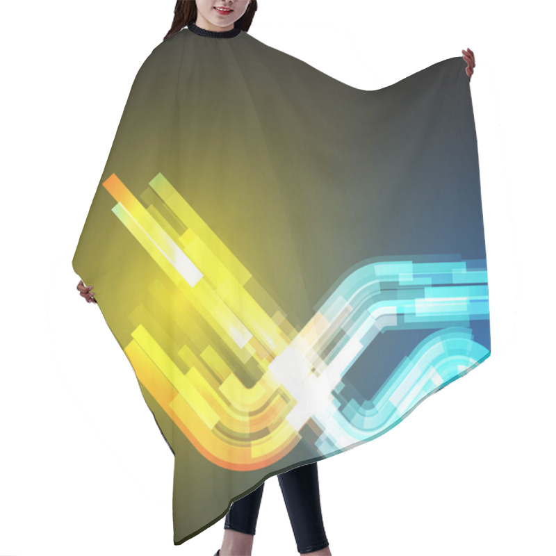 Personality  Techno Geometric Vector Circle Modern Science Abstract Background Hair Cutting Cape