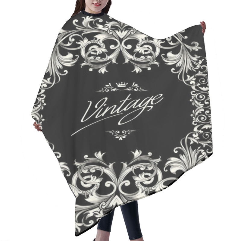 Personality  Retro Floral Frame Hair Cutting Cape