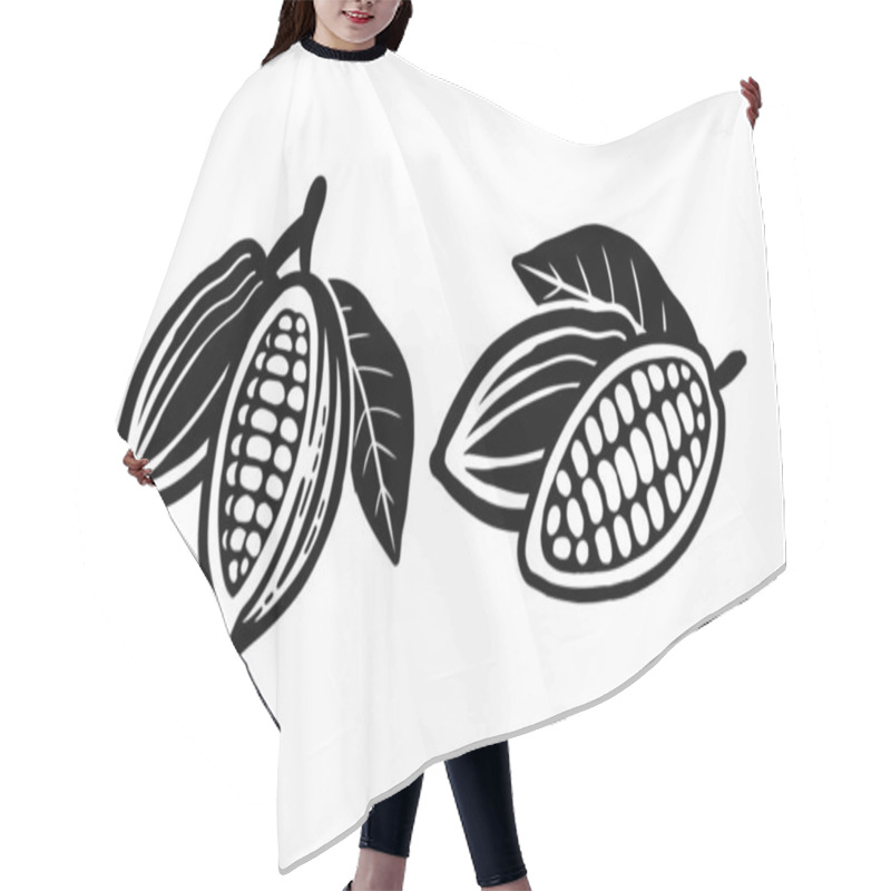 Personality  Cocoa Beans Sketch. Vector Icon On White. Hair Cutting Cape