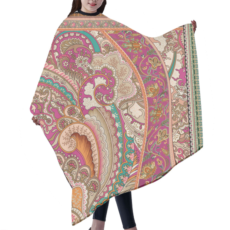 Personality  Paisley Floral Ethnic Pattern Background. Hair Cutting Cape