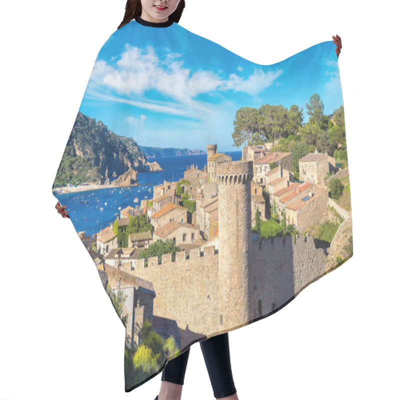 Personality  Beach At Tossa De Mar And Fortress Hair Cutting Cape