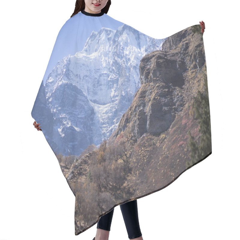 Personality  Snowcapped Peak And Forest In The Himalaya Mountains, Annapurna Region, Nepal Hair Cutting Cape