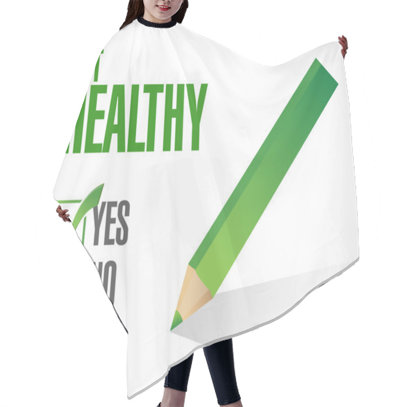 Personality  Get Healthy Check Mark Illustration Design Hair Cutting Cape