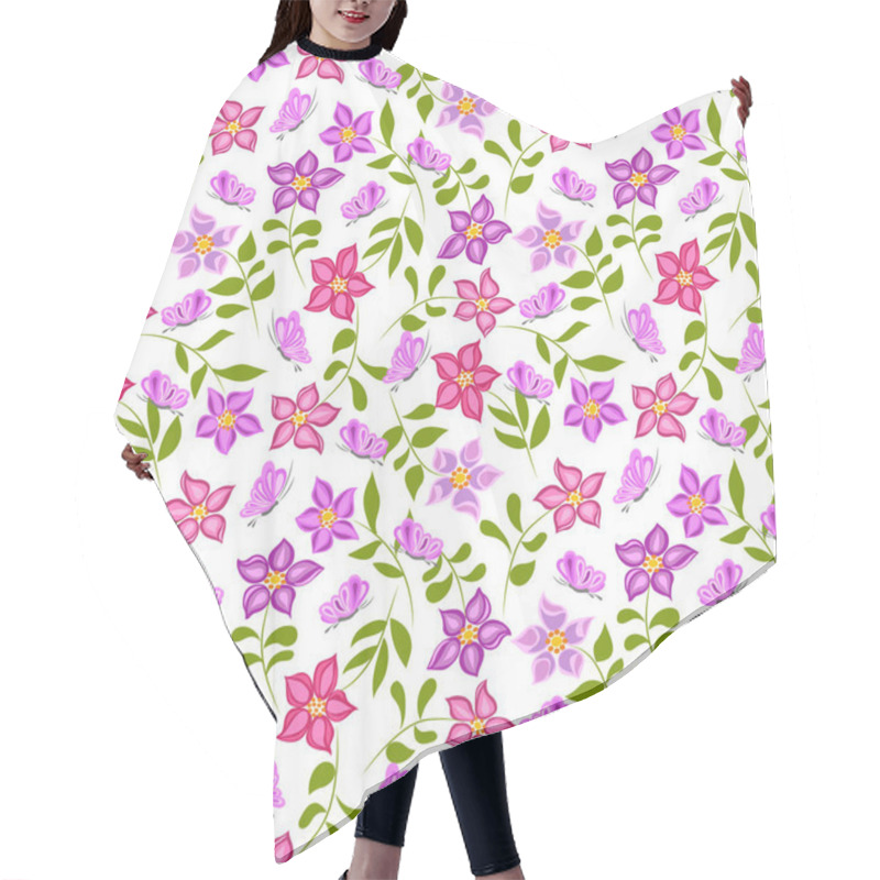 Personality  Bright Flowers With Butterflies Hair Cutting Cape