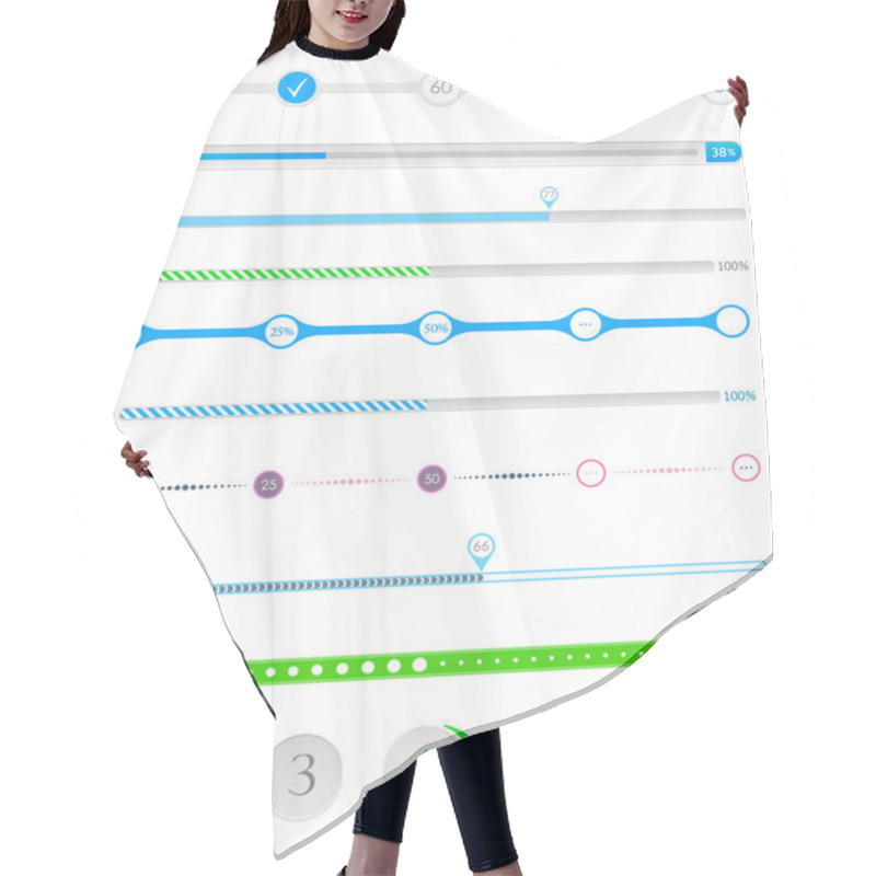 Personality  Set Of Preloaders And Loading Bars Hair Cutting Cape