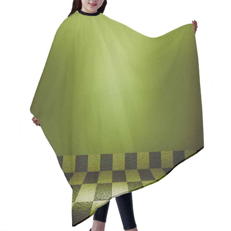 Personality  Green Chessboard Mosaic Room Background Hair Cutting Cape