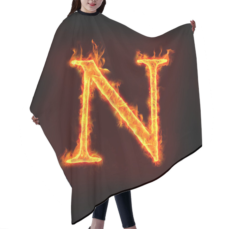 Personality  Fire Alphabets, N Hair Cutting Cape