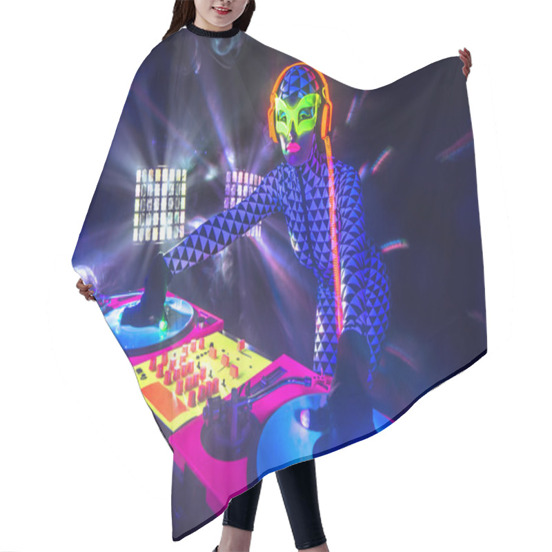 Personality  Sexy Neon Uv Glow DJ Hair Cutting Cape